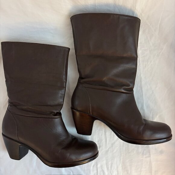 Dansko Bobbi Dark Brown Leather Cuffed Heeled Ankle Boots, Women's Size 37 - Picture 13 of 13